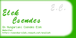 elek csendes business card